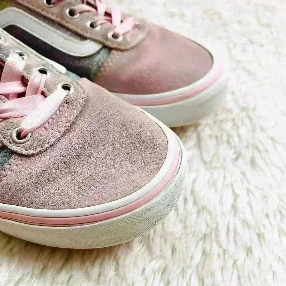 Vans Old Skool Powder Pink Glitter Pig Suede Skater Sneaker Shoe Size‎ Missy 1.0